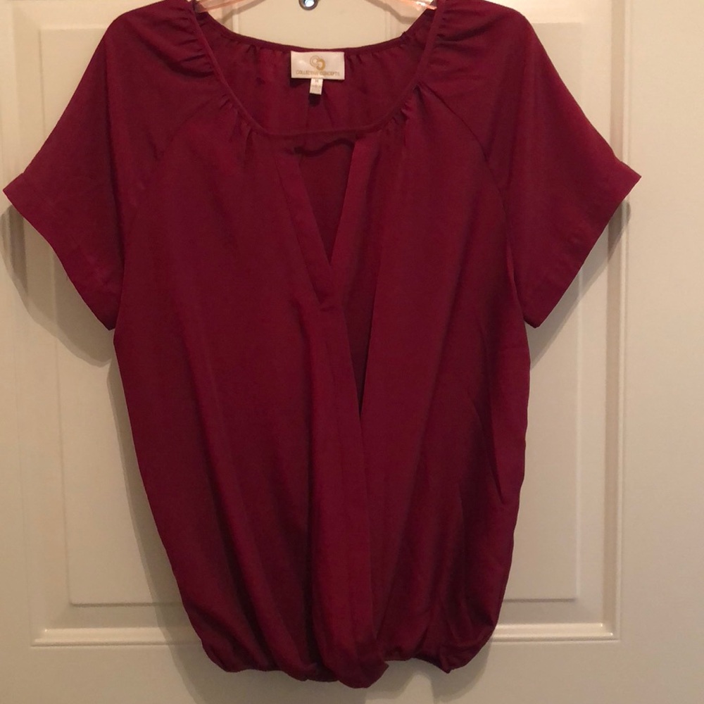 Everyday Burgundy Red Blouse